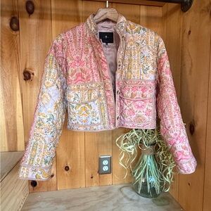 7 For All Mankind Quilted Patchwork Cropped Jacket